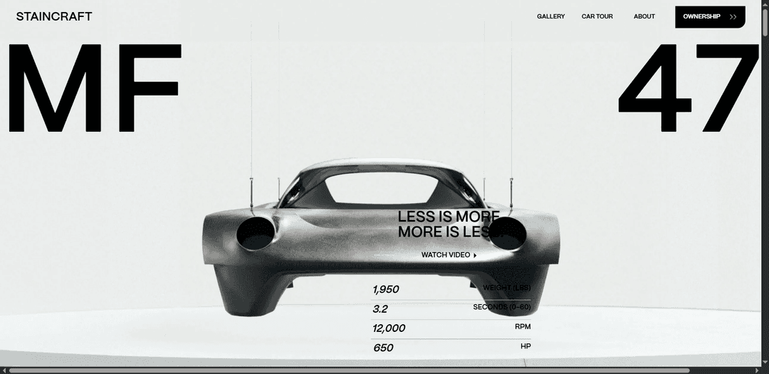 Staincraft – Car Showcase Website