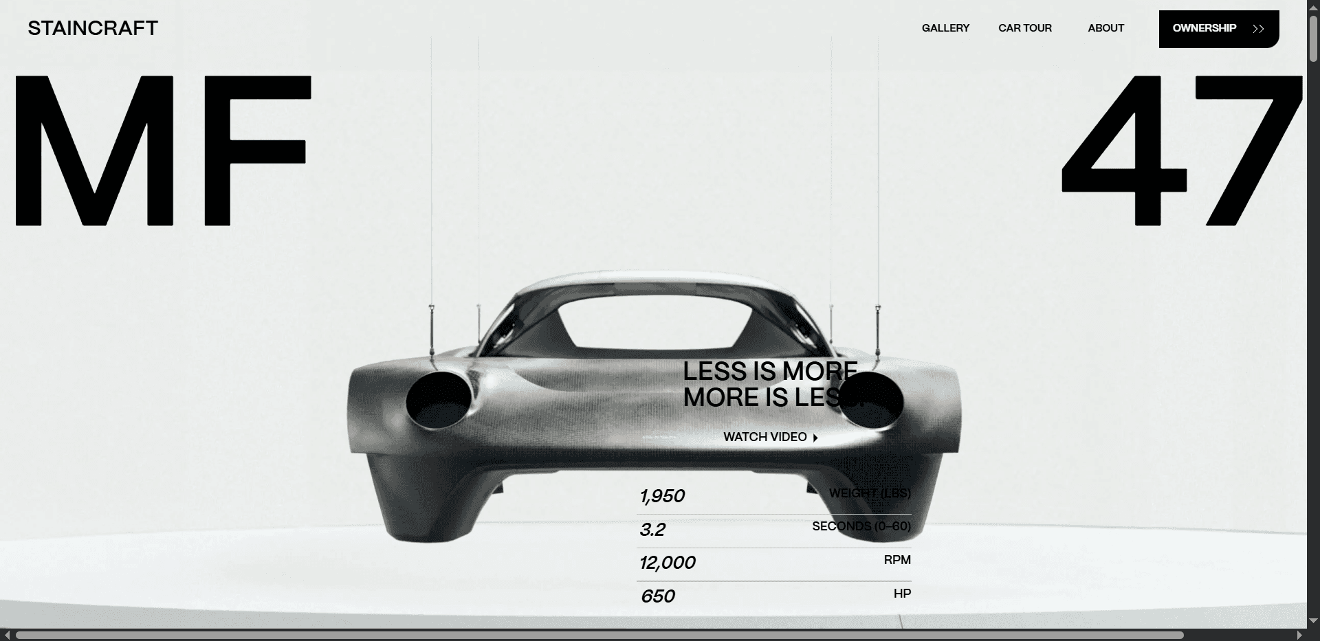 Staincraft – Car Showcase Website